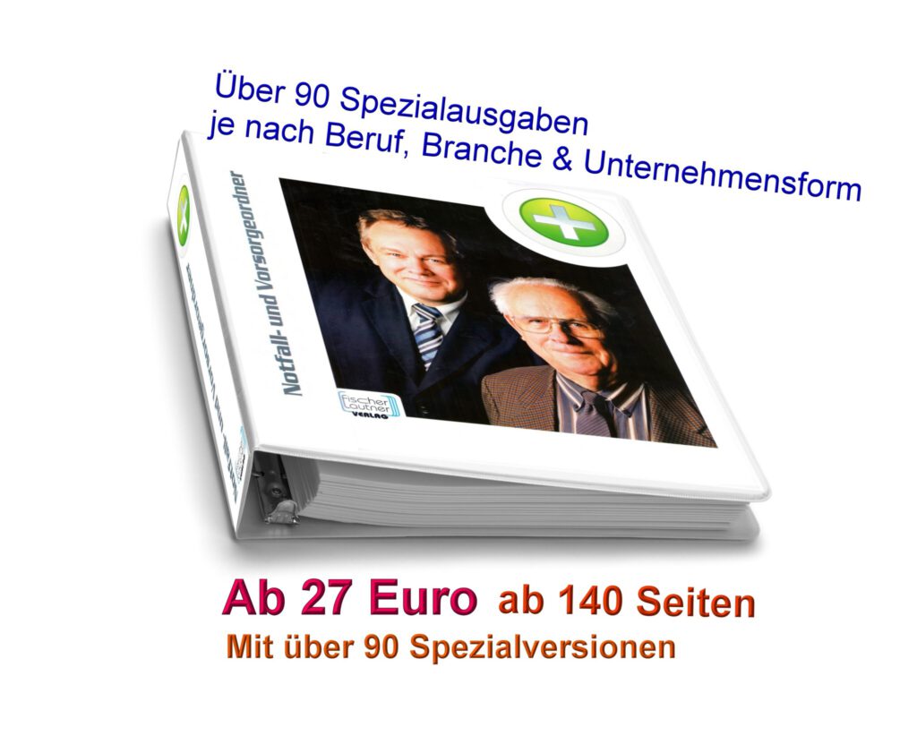 Notfallordner ab 27 Euro für Mitgliedsunternehmer, ab 28,50 Euro für Privatordner