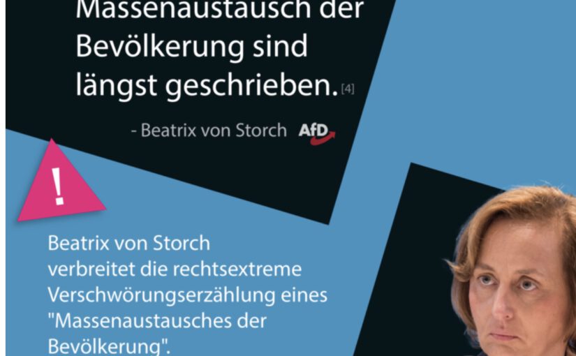 AfD Zitat Menschenaustausch der Bevölkerung Beatrix von Storch