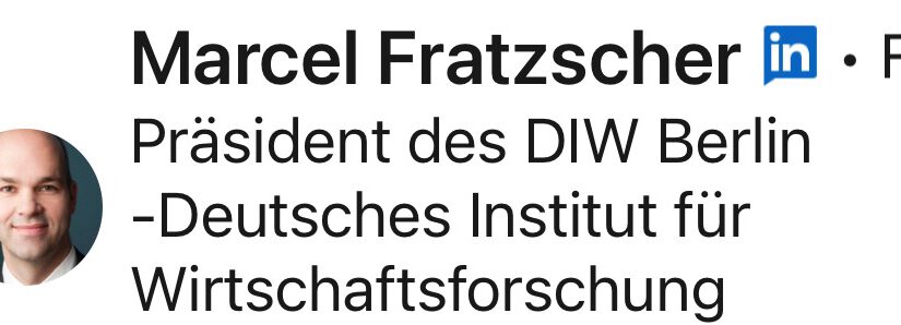 Marcel Frantzscher Präsident DIW Berlin - Deutsches Institut für Wirtschaftsforschung