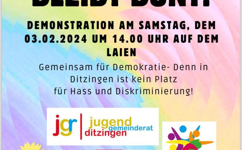 Jugendgemeinderat führt Demonstration gegen Rechtsextremismus in Ditzingen durch