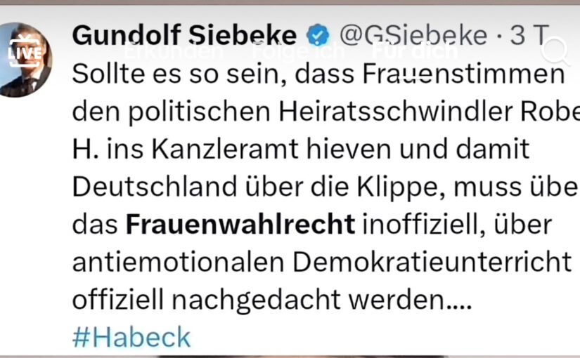 Die Frauendiskriminierung von Merz entlarvt? Nun, sonst würde er dagegen auch was machen