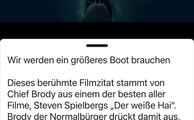 Kennst Du den Film „Der weiße Hai?“