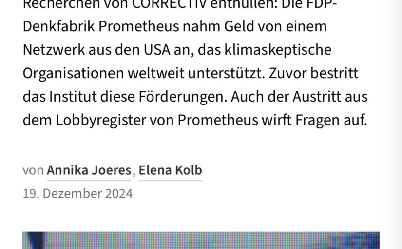 Geheime Geldflüsse und Klimaskepsis: Wie das FDP-nahe Prometheus-Institut wohl Transparenz und Demokratie untergräbt