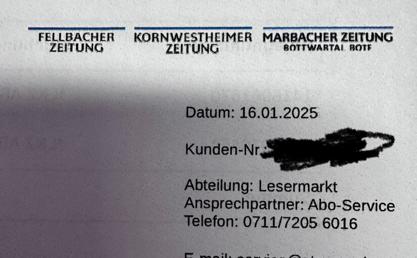 Stuttgarter Zeitung: Kündigung eines Abos unmöglich? Ein Erfahrungsbericht