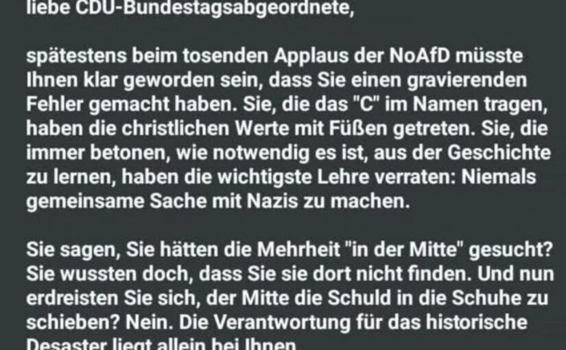 Beatrice von Weizsäcker: „Ich werde die CDU nicht wählen, weil Merz mit der AfD eine Gefahr ist