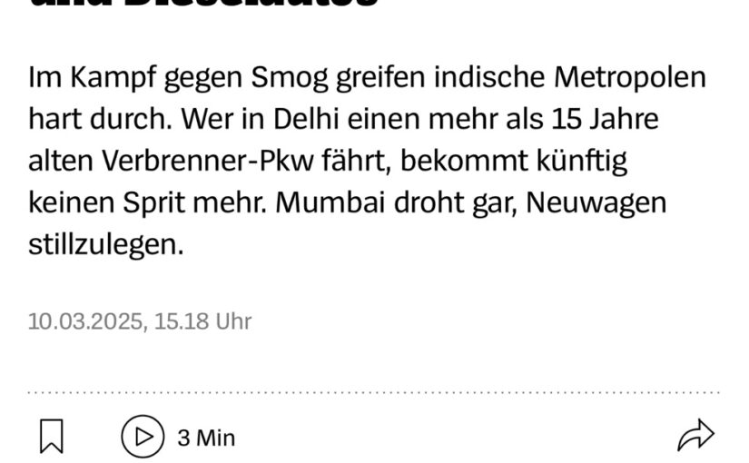 Indien zieht den Stecker: Alte Verbrenner verbannt – und Deutschland? Hält weiter am Dieseltraum fest!