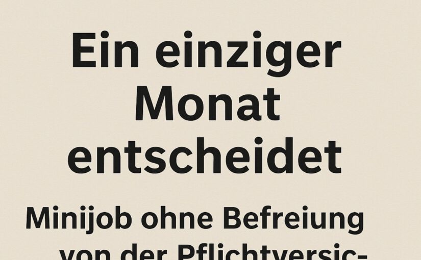 Ein Monat zu wenig: Warum ein Minijob über 175 Euro entscheidend sein kann