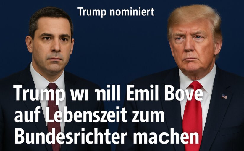 Trumps Richter-Coup? – Ex-Verteidiger Emil Bove soll Bundesrichter auf Lebenszeit werden