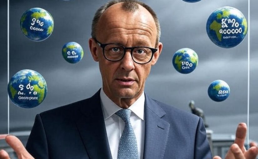 Friedrich Merz Herunterspielen der Aktivitäten um nichts zu tun. Klimawandel ist ihm egal, Hauptsache BlackRock und die fossile Lobby. (ki-generiert).