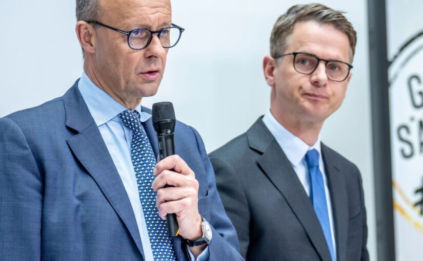 Friedrich Merz mit seinem Chefstrategen Carsten Linnemann.