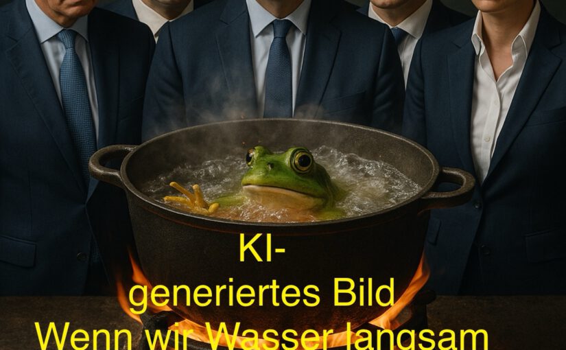 Wenn wir Wasser langsam erhitzen, merkt das der Frosch (das Volk) viel zu spät. - Ein bisschen Satire
