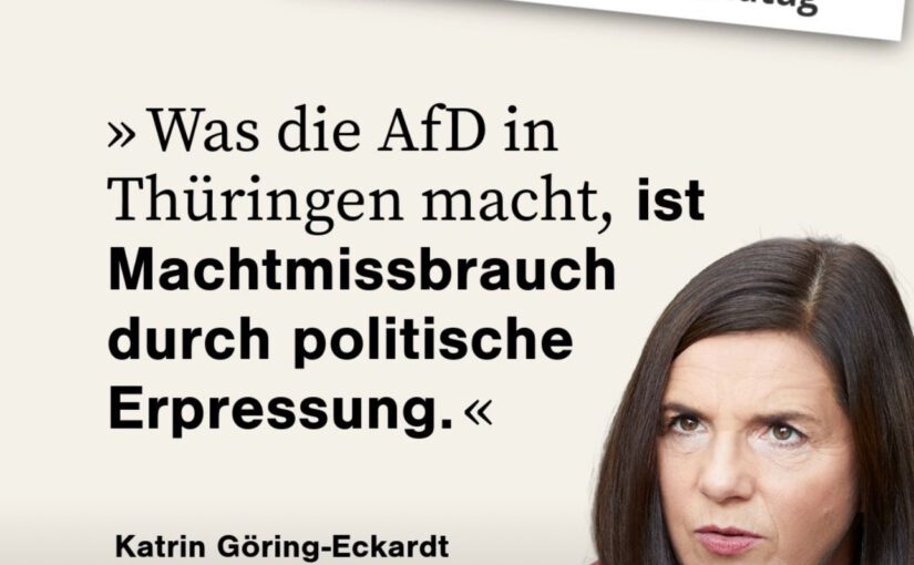 AfD mit den erneuten Erpressungsversuch in der Demokratie