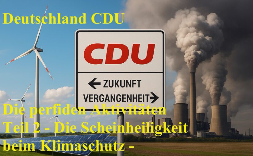 Deutschland CDU Teil 2 Die perfiden Aktivitäten – Die Scheinheiligkeit beim Klimaschutz –