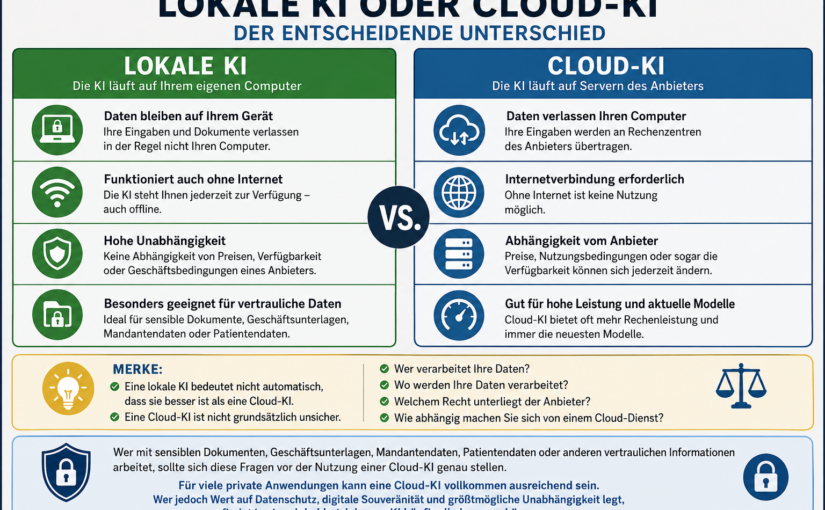 KI – Künstliche Intelligenz – Vorsicht bei Nutzung bei neuen Sprachmodellen, die über eine Cloud laufen!
