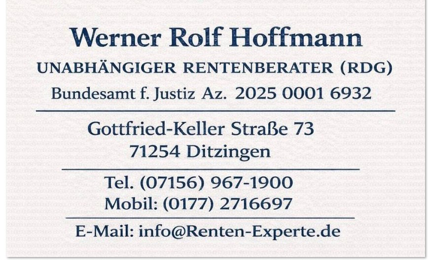 Rentenberater. Werner Hoffmann. www.Renten-Experte.de