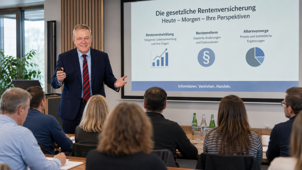 Vortrag Rentenreform und Auswirkungen und strategische Planung der eigenen Rente durch Werner Hoffmann. - Unabhängiger Rentenberater (RDG)
