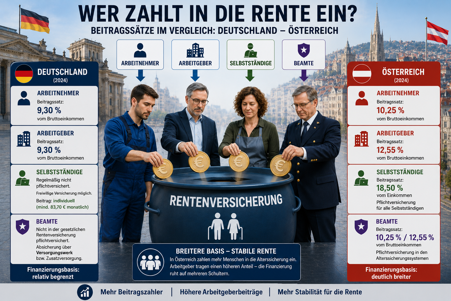 Österreich-Modell für die Rente? Millionen Deutsche könnten weniger Rentenerhöhungen erhalten