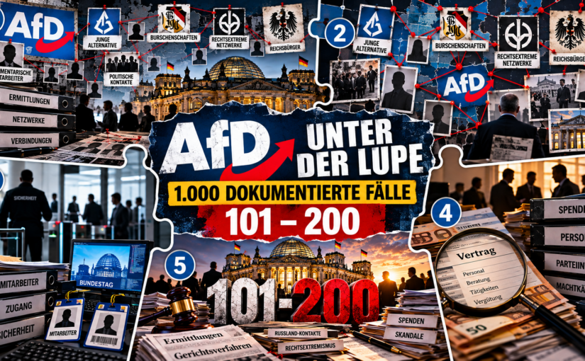 AfD unter der Lupe: 1.000 dokumentierte Fälle zu Spenden, Skandalen, Russland-Kontakten und Rechtsextremismus – Teil 2 von 101 bis 200