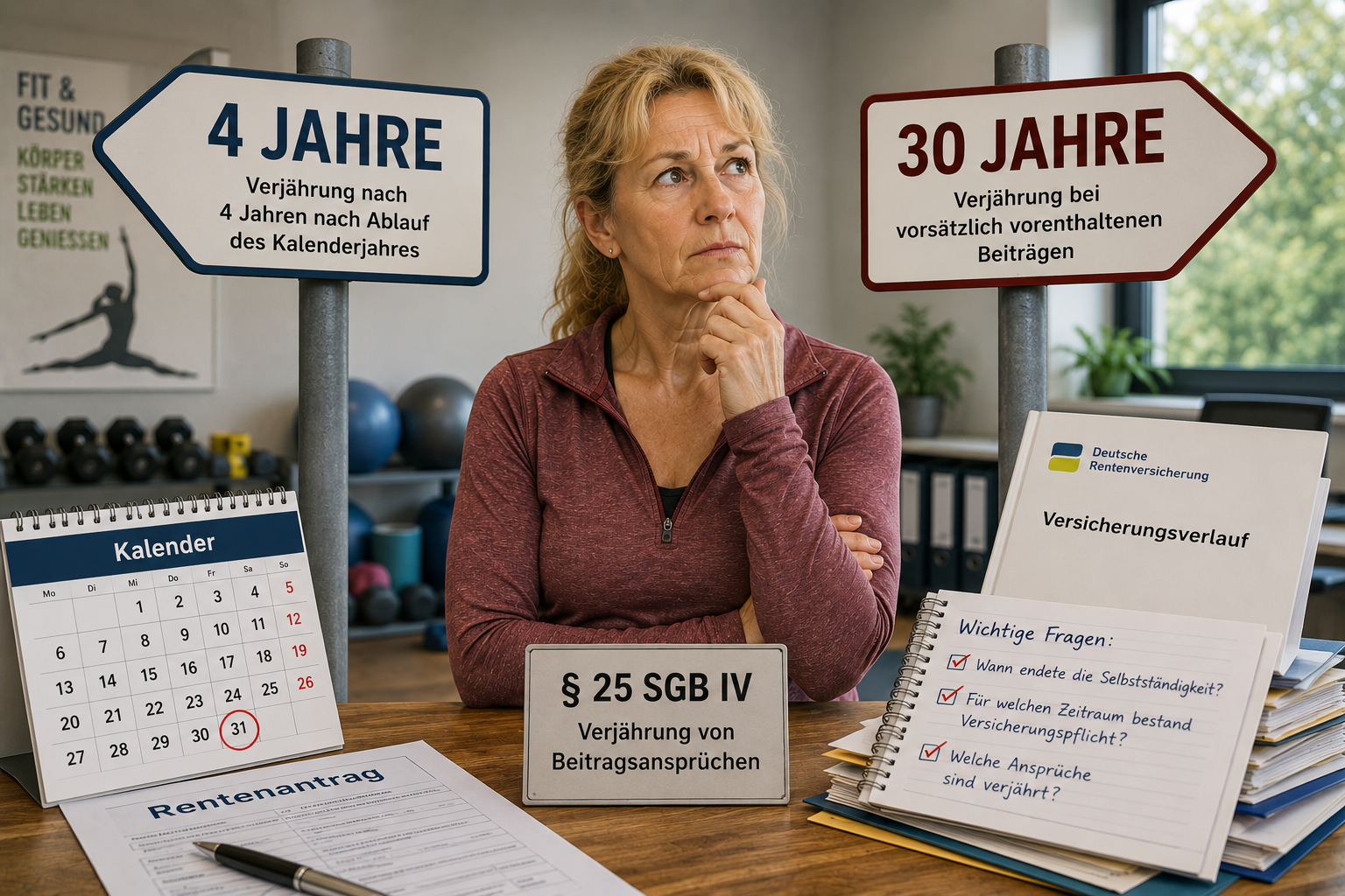 Fitnesslehrerin und Rentenversicherung – warum der Zeitpunkt des Rentenantrags entscheidend sein kann.