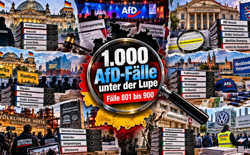 AfD unter der Lupe: 1.000 dokumentierte Fälle zu Spenden, Skandalen, Russland-Kontakten und Rechtsextremismus – Hier von 801 bis 900